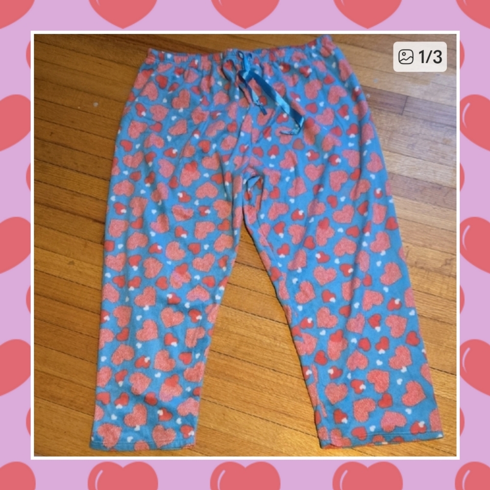 Women's Heart Pattern Pajama Bottoms Size 3x